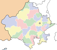 Map indicating the location of Ajmer